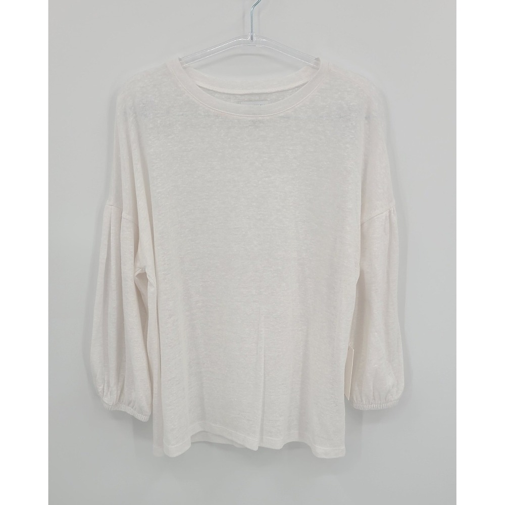 Nordstrom Slub Women Tee Shirt Medium Clean Girl Capsule Minimalist White NWT
